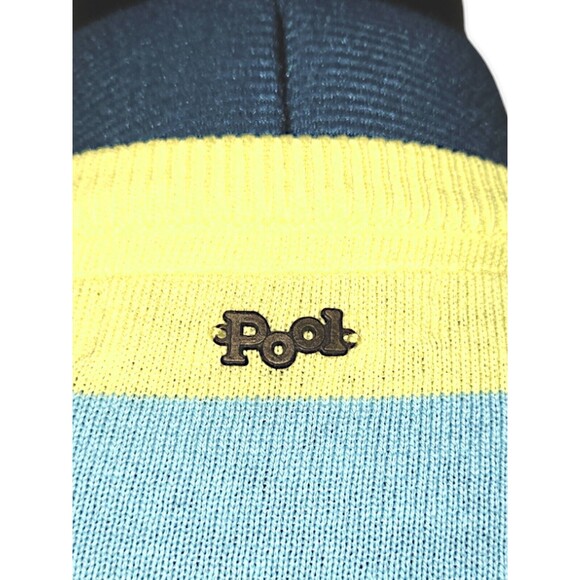 POOL Women's M Cotton Blue & Yellow Striped Preppy Girlyhood Cardigan Sweater - Picture 4 of 7